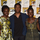 Black Panther director Ryan Coogler, with Danai Gurira, Chadwick Boseman, Lupita Nyong’o and Michael B. Jordan at Comic-Con. Image: Disney